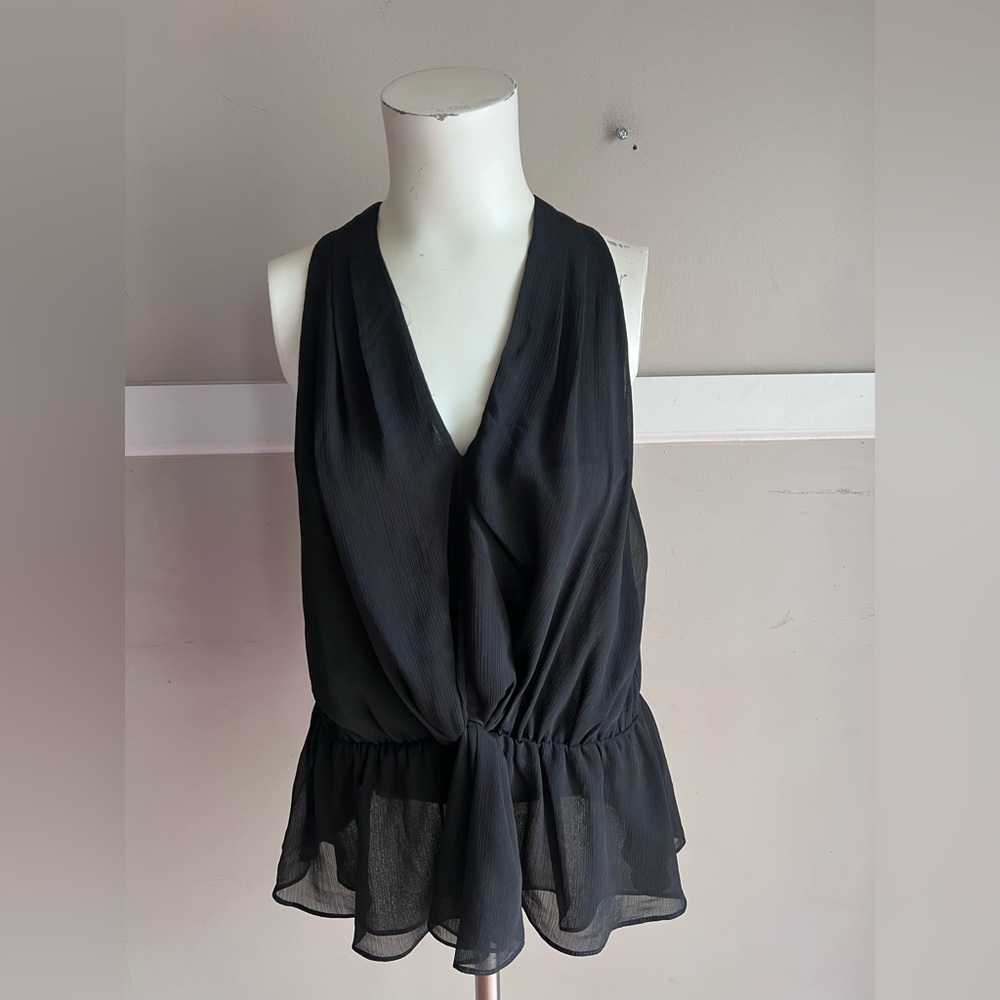 fab'rik Black V-Neck Blouse